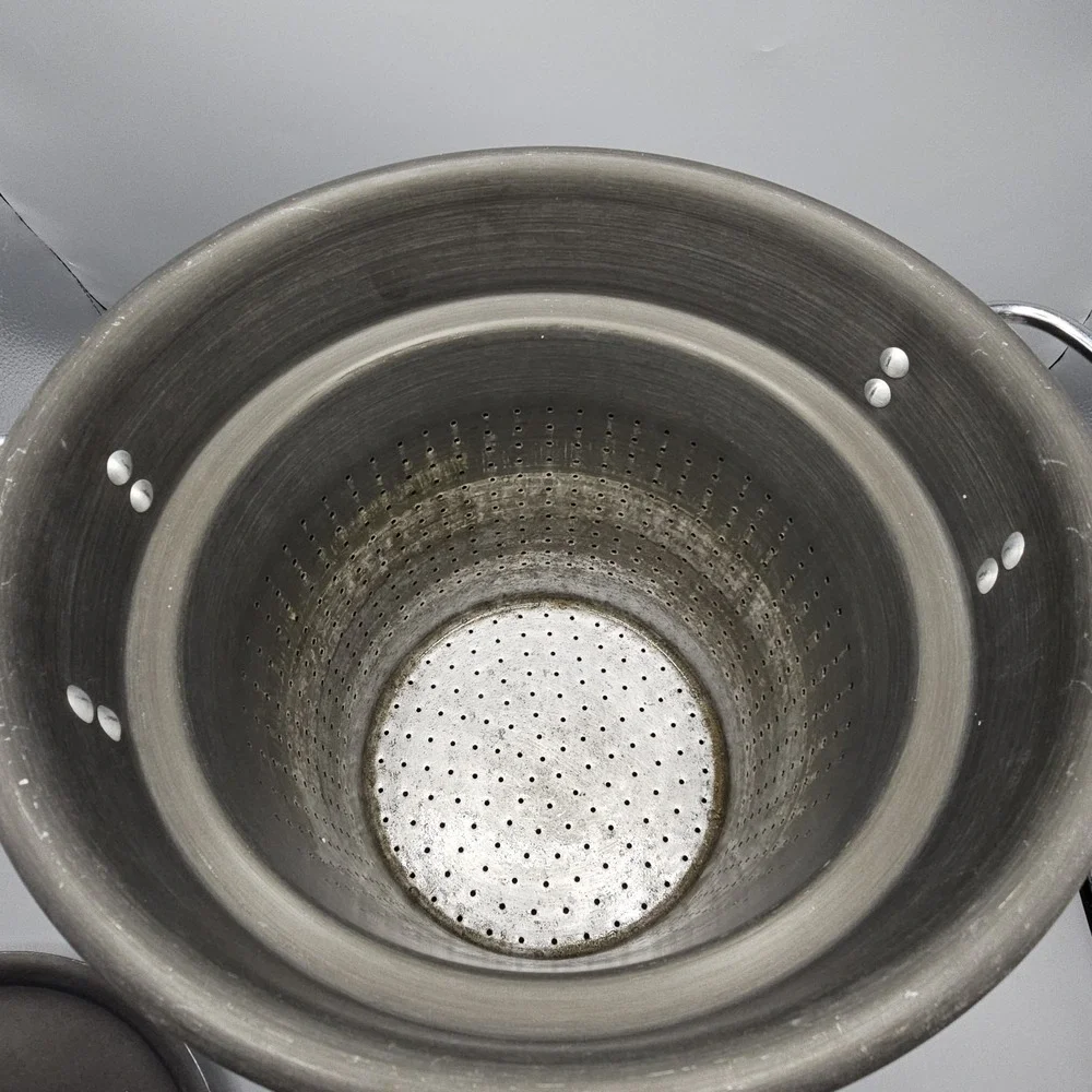 Vintage Commercial Aluminum 16 Qt Stock Pot, Steamer Insert,‎ Lid Toledo, Ohio